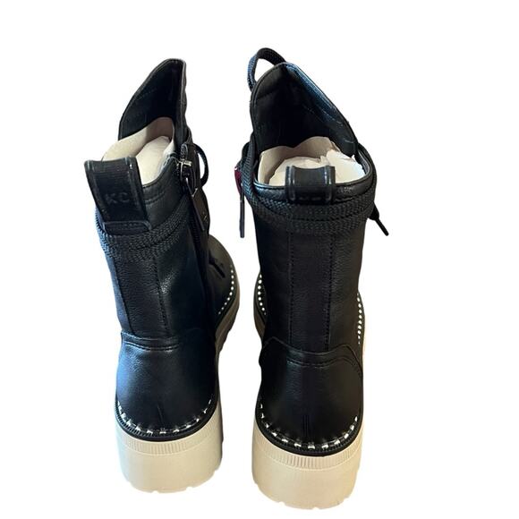 Kenneth Cole Radell Leather Lug Sole Lace Up Combat Boots NEW Size 5.5 - Picture 4 of 8